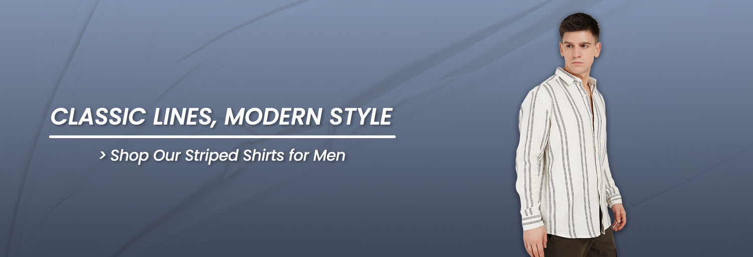 Striped Shirt Men Collection Banner