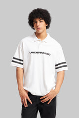 White Boxy Fit Polo T-Shirt Pic 1