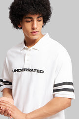 White Boxy Fit Polo T-Shirt Pic 5