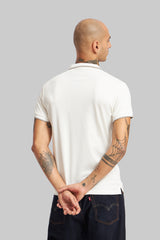 Off White Zipper Placket Polo T-Shirt Pic 3