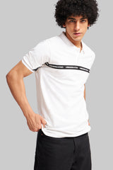 White Logo Tape Polo T-Shirt Pic 4