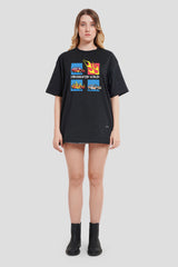 Underrated World Black Printed T-Shirt Women Oversized Fit