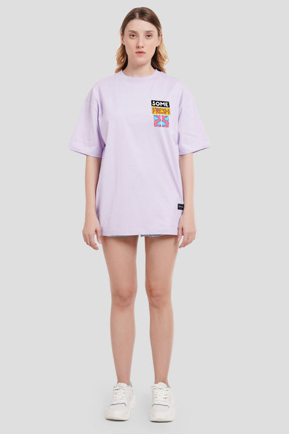 Pop Art Vibes Lilac Printed T-Shirt