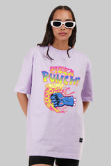 Pizza Punch Lilac Printed T-Shirt