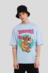 Wavves Powder Blue Printed T-Shirt