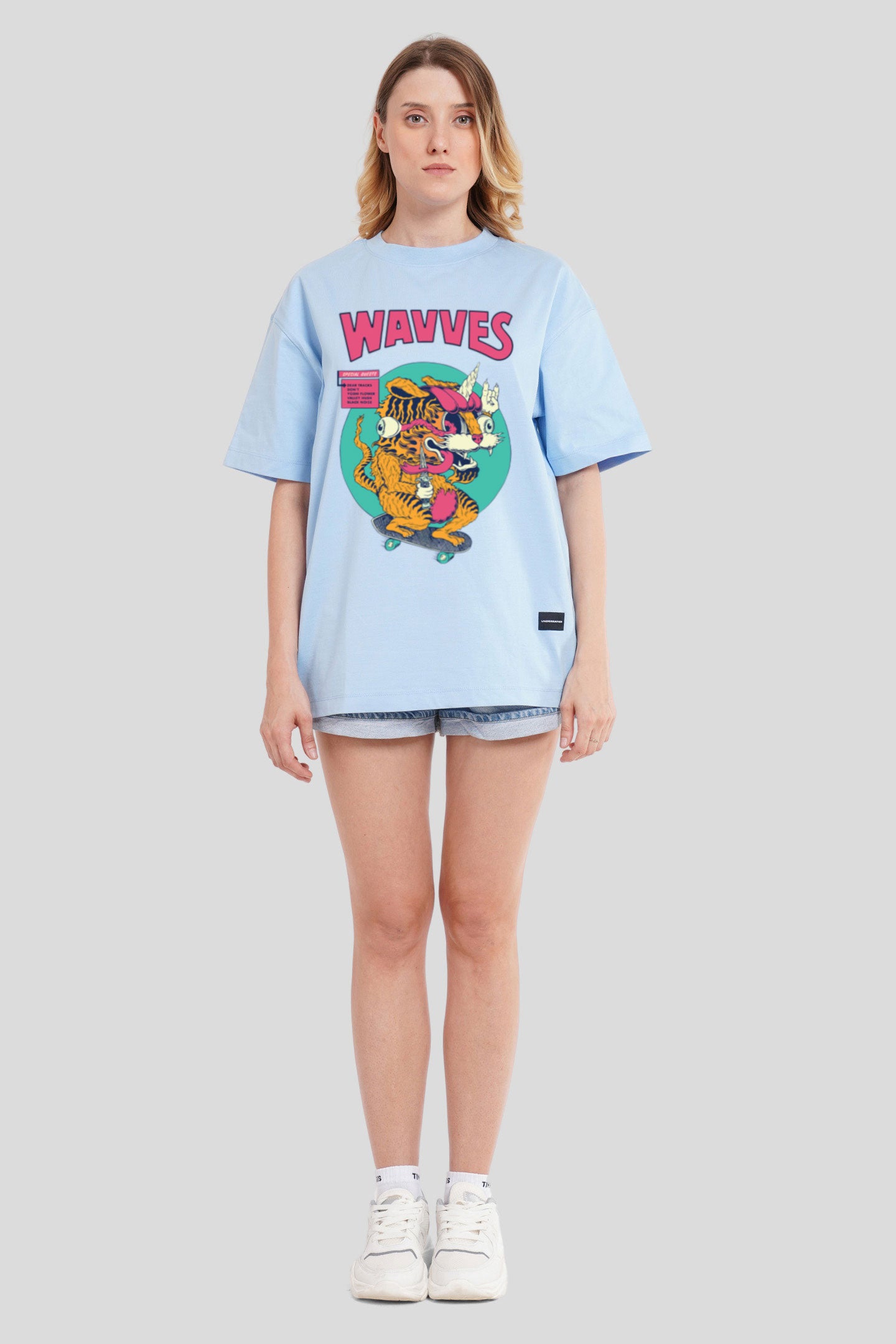 Wavves Powder Blue Printed T-Shirt