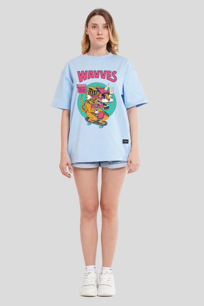 Wavves Powder Blue Printed T-Shirt