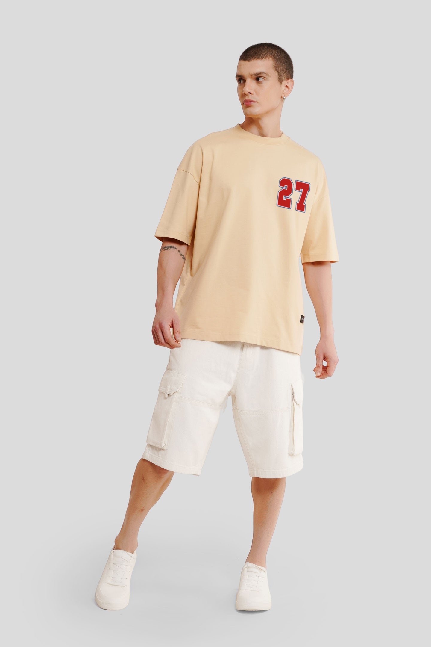 27 Beige Printed T-Shirt