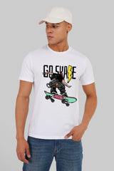 Go Skate White Regular Fit T-Shirt Men