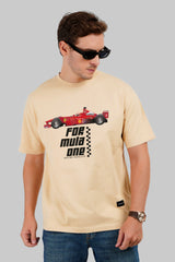 Game On Beige Oversized Fit T-Shirt Men