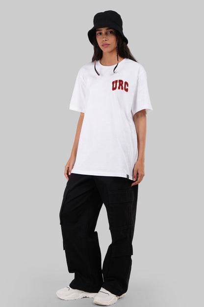 Retro College Classic White Boyfriend Fit T-Shirt Women