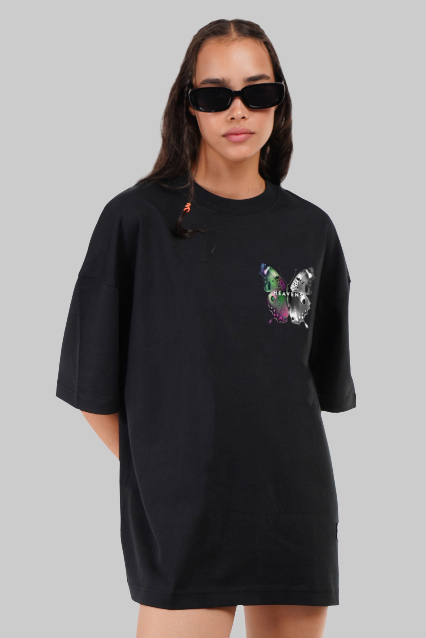 Butterfly's Heaven Black Baggy Fit T-Shirt Women