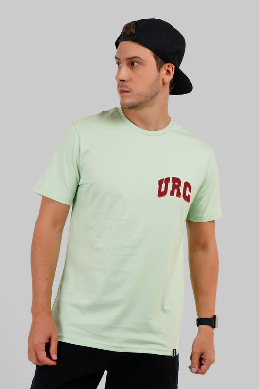 Retro College Classic Pastel Green Regular Fit T-Shirt Men