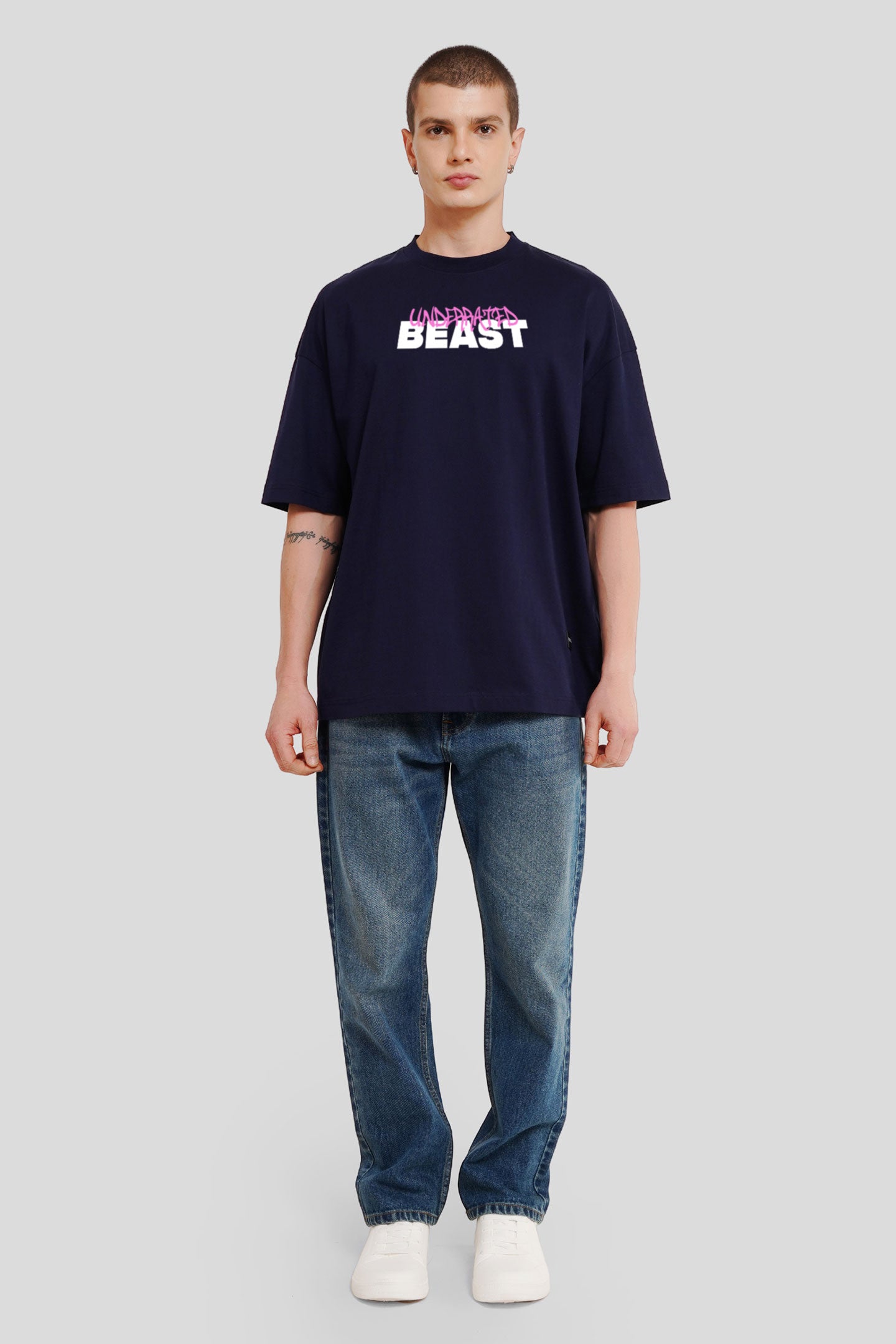 Beast Navy Blue Printed T-Shirt