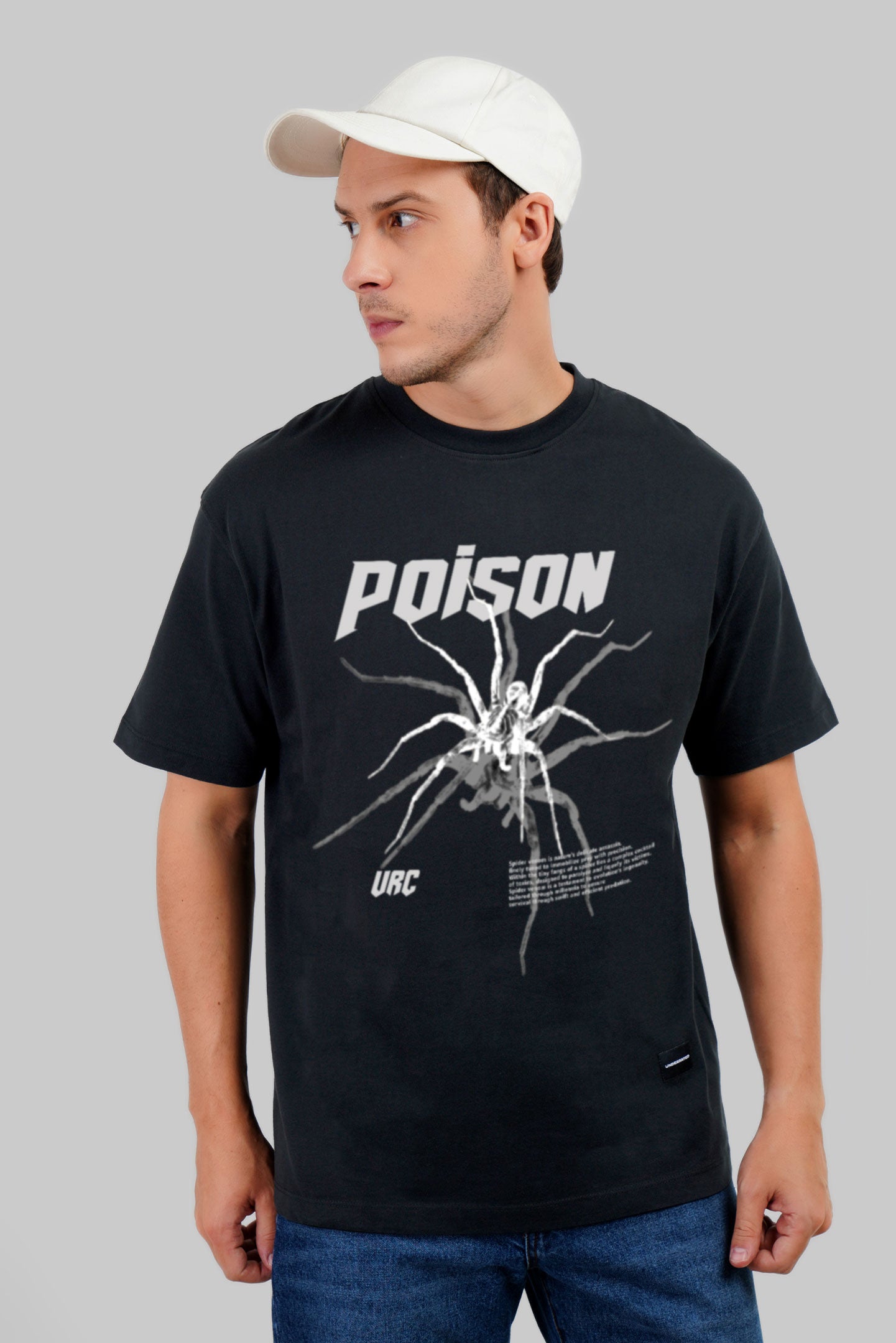 Poisonous Spider Black Oversized Fit T-Shirt Men