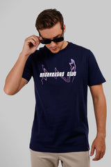 Fluid Navy Blue Regular Fit T-Shirt Men