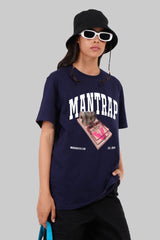 Mantrap Navy Blue Boyfriend Fit T-Shirt Women