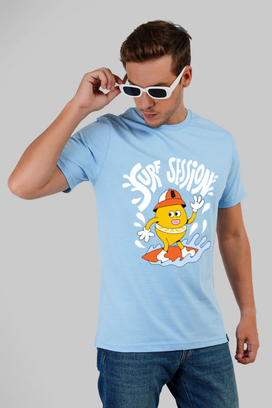 Surfboard Session Powder Blue Regular Fit T-Shirt Men