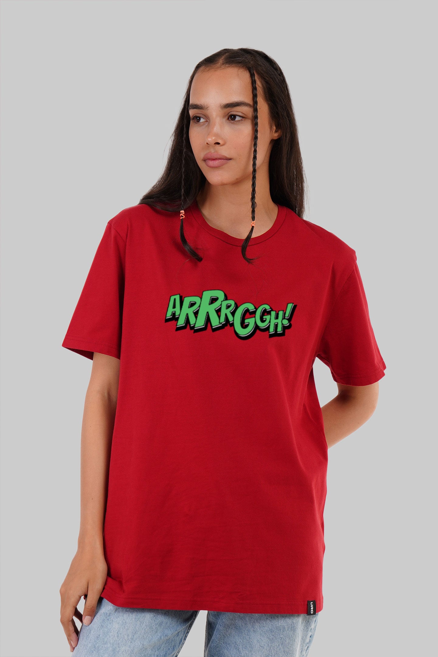 Arrggh Red Boyfriend Fit T-Shirt Women Pic 2