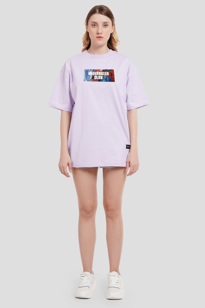 Underrated Artboard Lilac Printed T-Shirt Women Oversized Fit With Front Design Pic 4