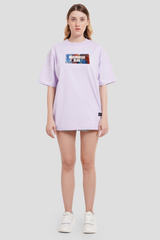 Underrated Artboard Lilac Printed T-Shirt Women Oversized Fit With Front Design Pic 4