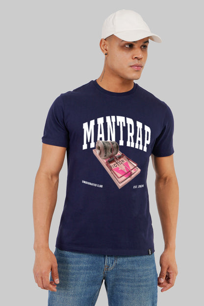 Mantrap Navy Blue Regular Fit T-Shirt Men