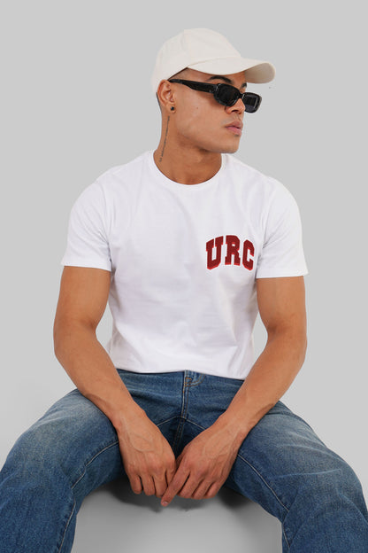 Retro College Classic White Regular Fit T-Shirt Men