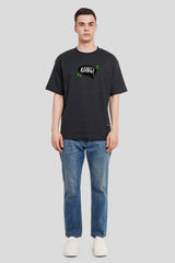 Bang Black Printed T Shirt Men Oversized Fit With Front And Back Design Pic 4