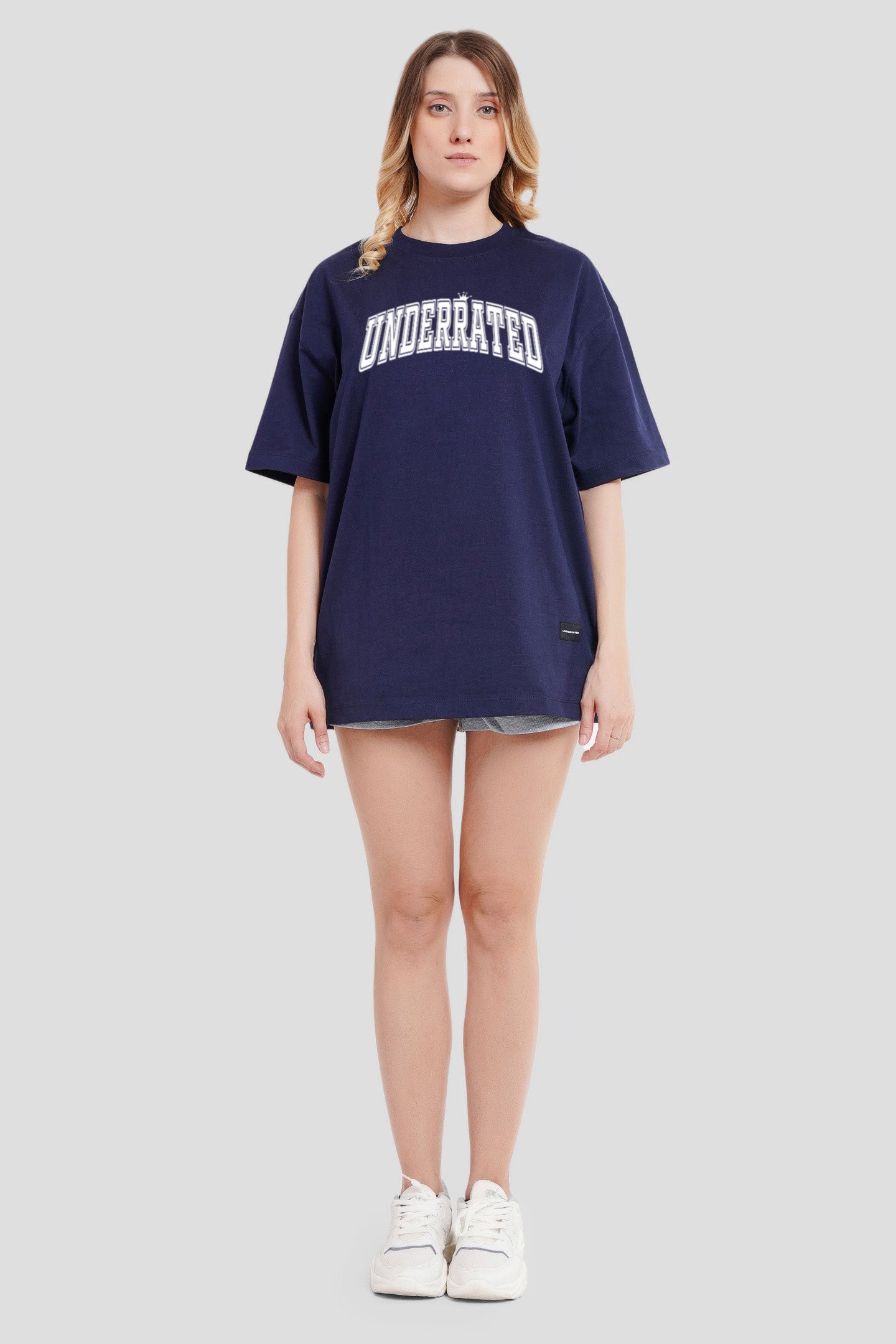 Underrated Minimalist Typography Navy Blue Printed T-Shirt