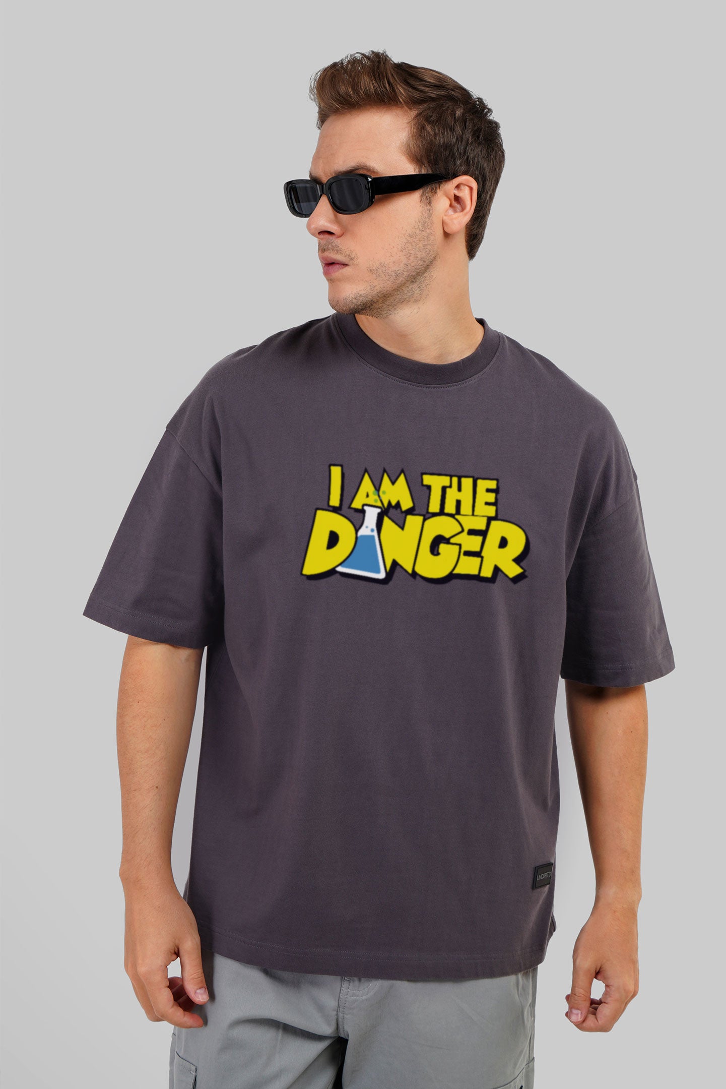 I Am The Danger Dark Grey Baggy Fit T-Shirt Men