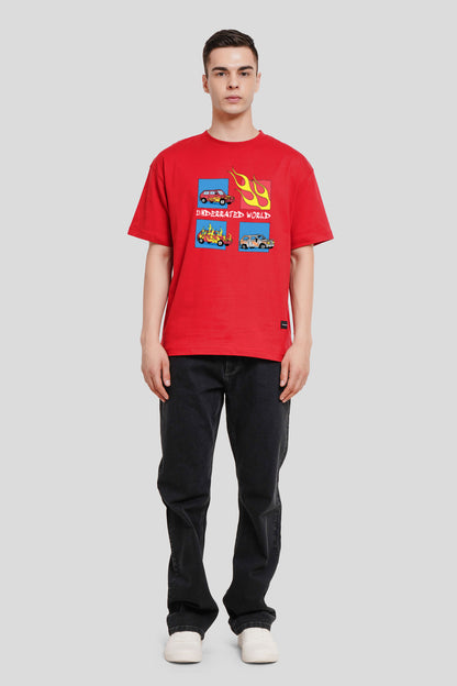 Underrated World Red Printed T-Shirt