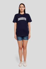 Underrated Minimalist Typography Navy Blue Printed T-Shirt