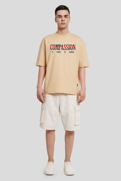 Compassion Beige Printed T-Shirt