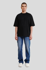 Different Appearance Black Printed Baggy T-Shirt