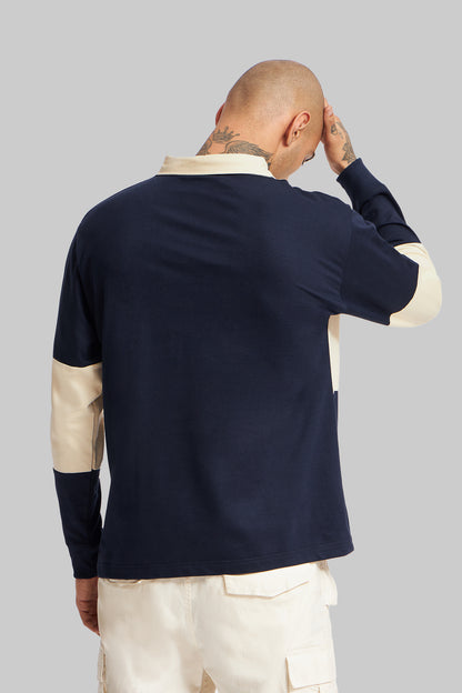 Navy and Grey Men's Polo Pic 3