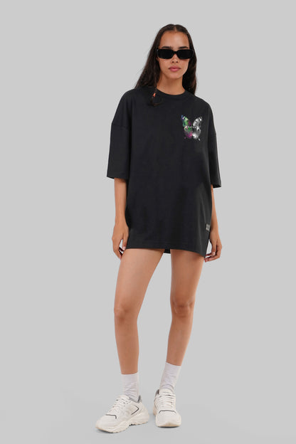 Butterfly's Heaven Black Baggy Fit T-Shirt Women