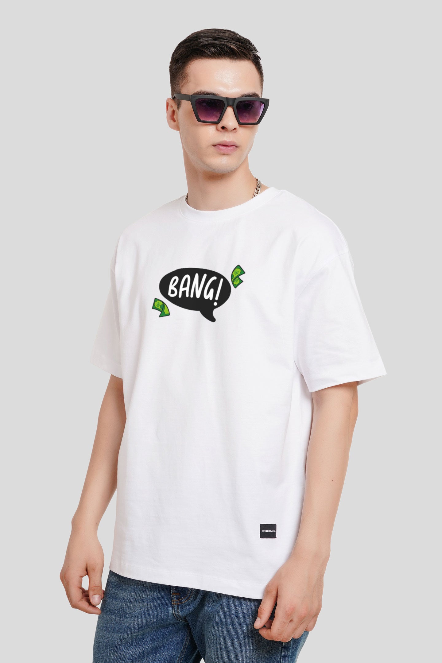 Bang White Printed T-Shirt