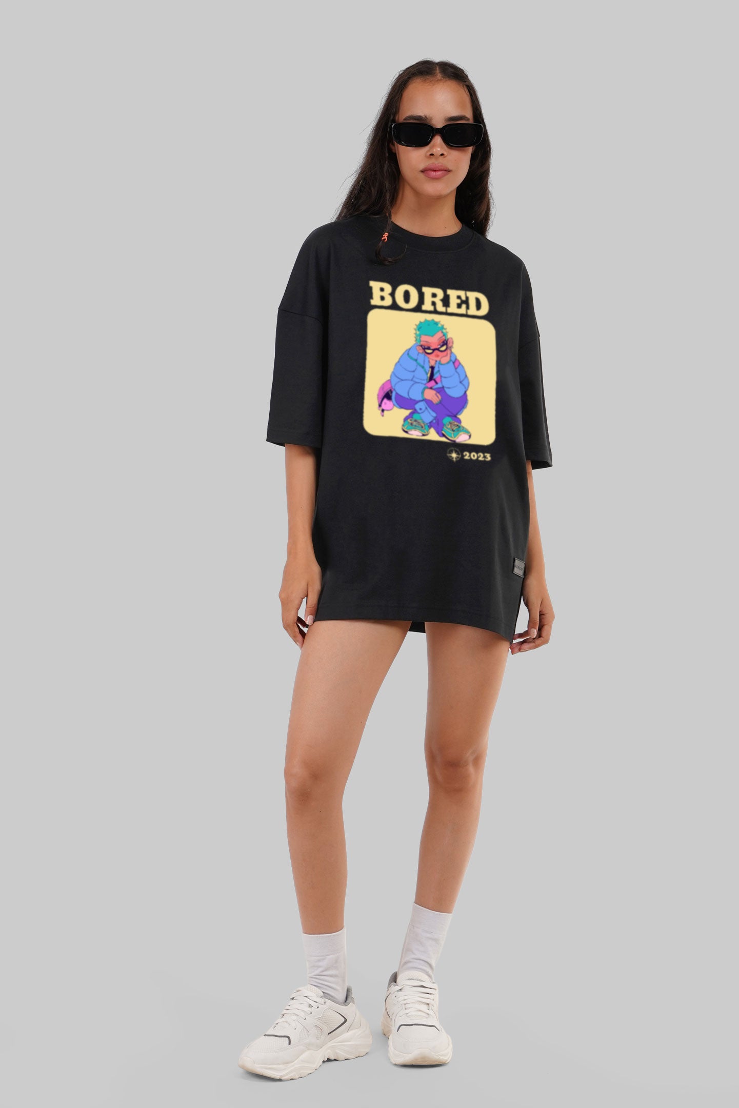 Overthinking Black Baggy Fit T-Shirt Women