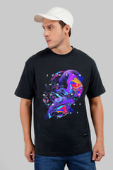 Galactic Dream Black Oversized Fit T-Shirt Men