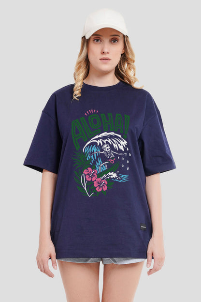 Aloha Navy Blue Printed T-Shirt