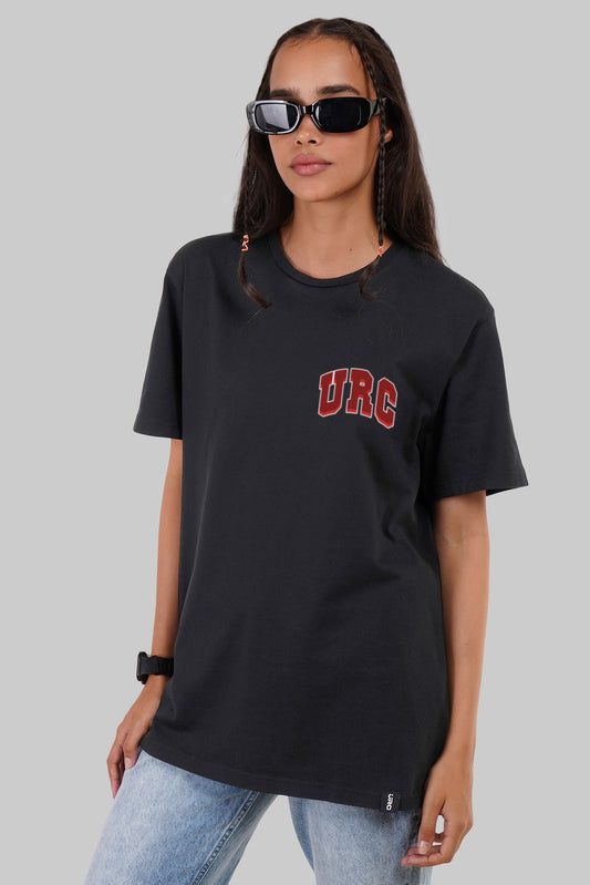 Retro College Classic Black Boyfriend Fit T-Shirt Women Pic 1