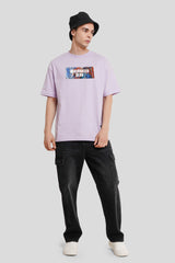 Underrated Artboard Lilac Printed T Shirt Men Oversized Fit With Front Design Pic 5