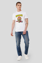 Underrated Skullanic White Printed T-Shirt Men Regular Fit