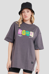 Pop It Drop It Dark Grey Printed T-Shirt