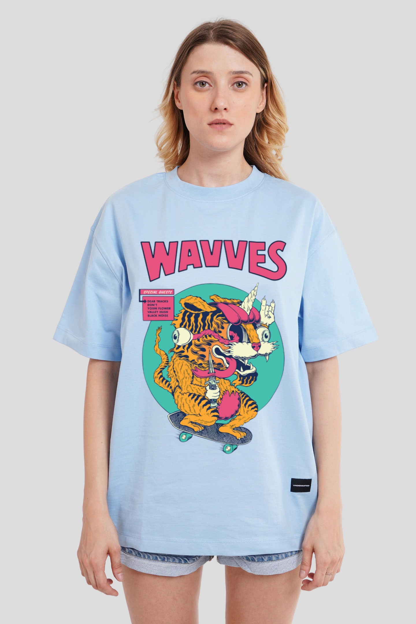 Wavves Powder Blue Printed T-Shirt