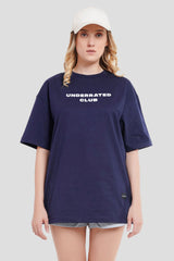 Underrated Vamps Navy Blue Printed T-Shirt