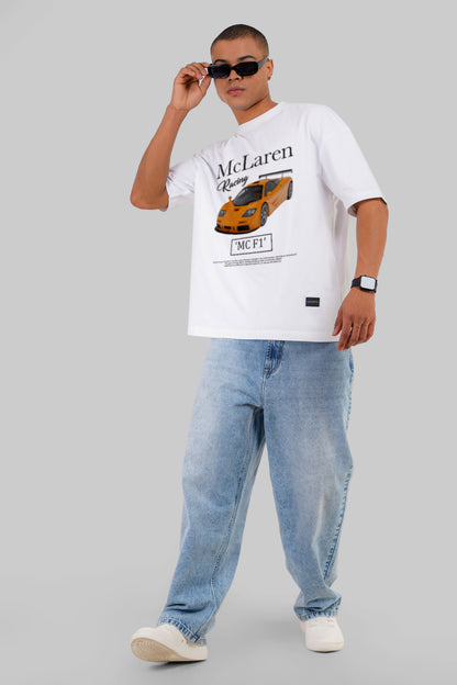 Mclaren Car White Baggy Fit T-Shirt Men