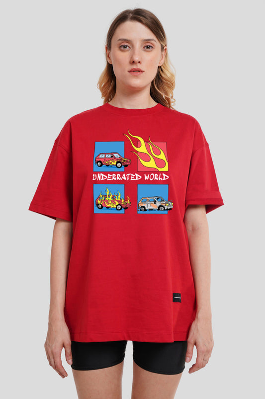 Underrated World Red Printed T-Shirt