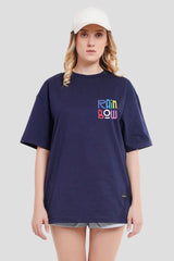 Rainbow Navy Blue Printed T-Shirt