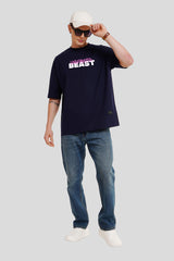 Beast Navy Blue Printed T-Shirt